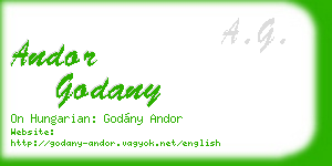 andor godany business card